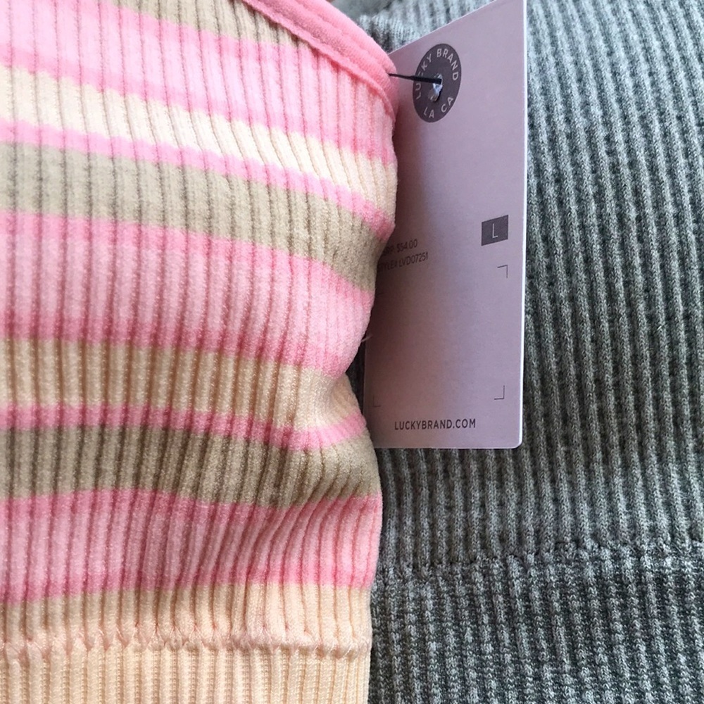 Lucky Brand Seamless Comfort BRA 💗 Sz L Pink Beige - Picture 7 of 7